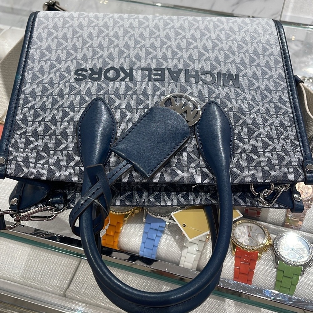MICHAEL KORS Mirella Sm Ombré Signature Logo SHOPPER TZ XBODY Crossbody Satchel - Picture 9 of 16